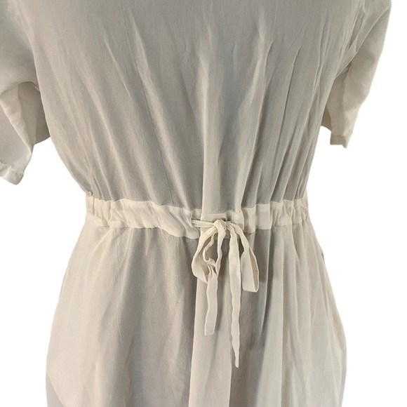 Tucker NYC Ivory Silk V Neck Drawstring Waist Dress Small - Picture 4 of 11